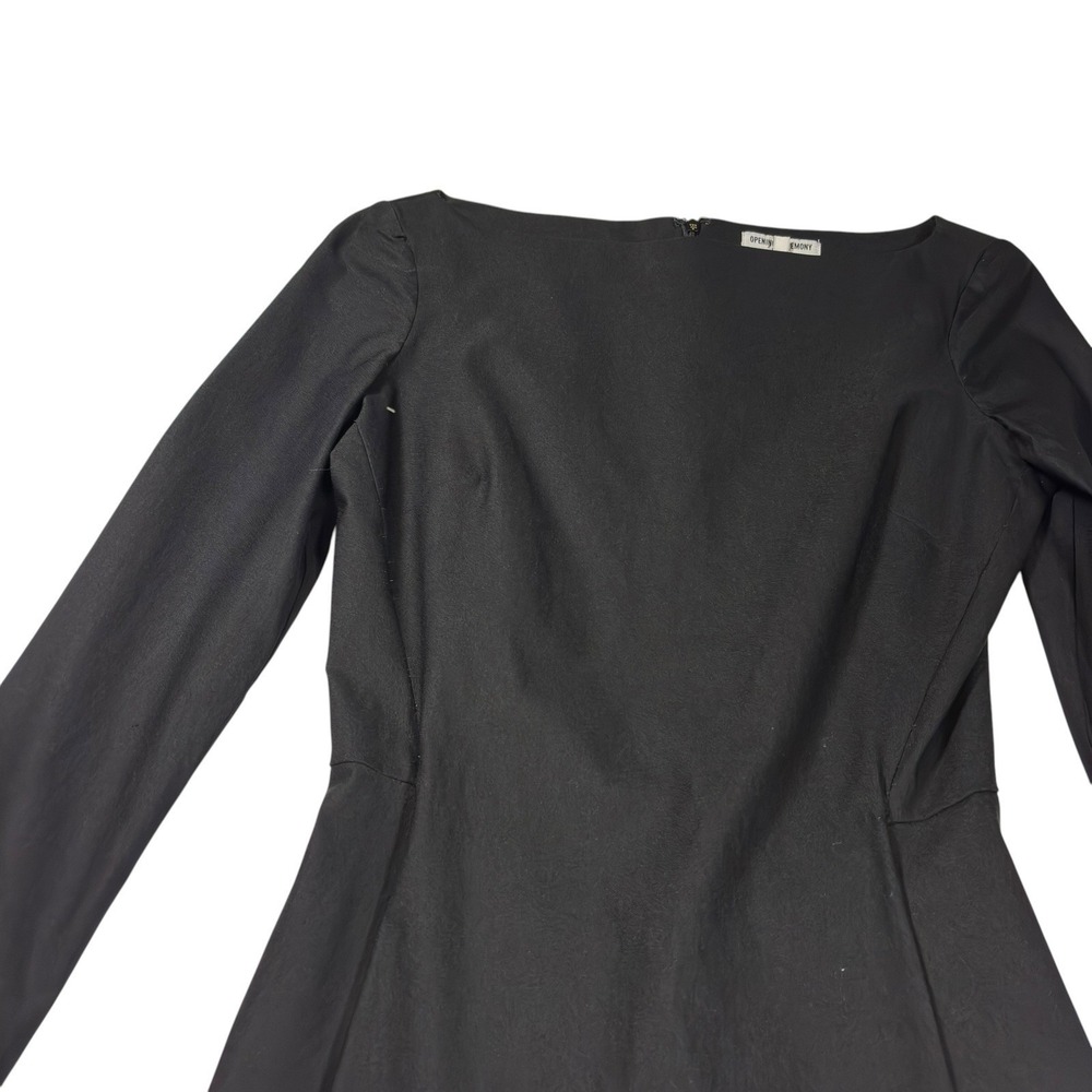 Opening Ceremony Black Boat Neck Long Sleeve Dress Size 6 - Picture 2 of 7